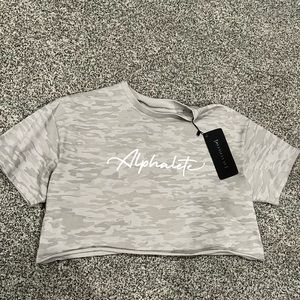 Brand new gray camo crop top from alphalete